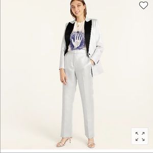 J.Crew silver lamé pant NWT